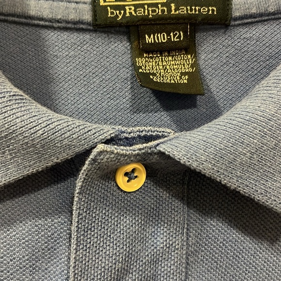 Boys long sleeve blue polo, Ralph Lauren shirt size large 10 12 - Picture 2 of 3